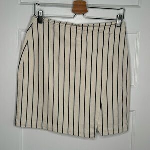 Madewell Faux Wrap Pinstriped Mini Skirt